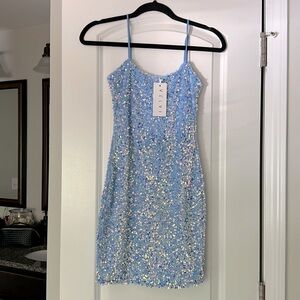 Velvi XS Juliette Mini Diamond Blue Dress Gala Homecoming Prom Wedding Event NWT